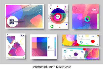 Modern abstract covers set. Cool gradient shapes composition, vector covers design. Applicable for Banners, Placards, Posters, Flyers.