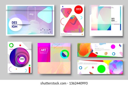 Modern abstract covers set. Cool gradient shapes composition, vector covers design. Applicable for Banners, Placards, Posters, Flyers.