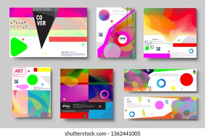 Modern abstract covers set. Cool gradient shapes composition, vector covers design. Applicable for Banners, Placards, Posters, Flyers.