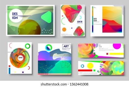 Modern abstract covers set. Cool gradient shapes composition, vector covers design. Applicable for Banners, Placards, Posters, Flyers.