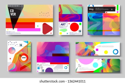 Modern abstract covers set. Cool gradient shapes composition, vector covers design. Applicable for Banners, Placards, Posters, Flyers.