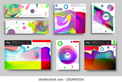 Modern abstract covers set. Cool gradient shapes composition, vector covers design. Applicable for Banners, Placards, Posters, Flyers.