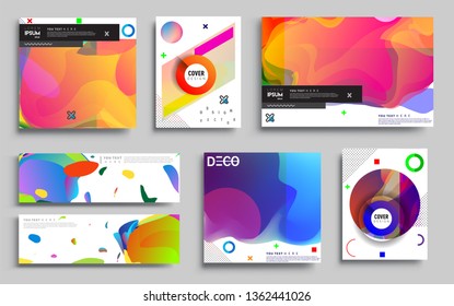 Modern abstract covers set. Cool gradient shapes composition, vector covers design. Applicable for Banners, Placards, Posters, Flyers.