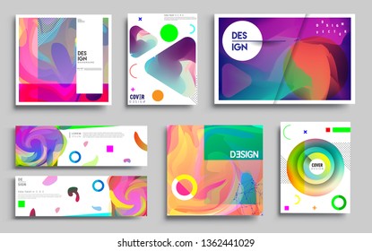 Modern abstract covers set. Cool gradient shapes composition, vector covers design. Applicable for Banners, Placards, Posters, Flyers.