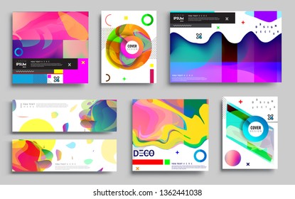 Modern abstract covers set. Cool gradient shapes composition, vector covers design. Applicable for Banners, Placards, Posters, Flyers.