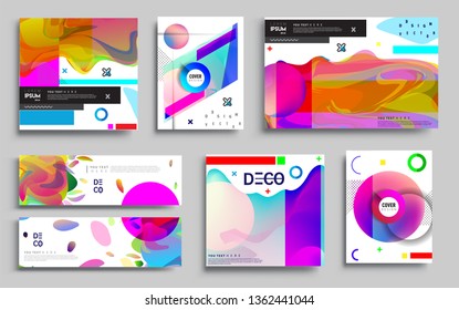 Modern abstract covers set. Cool gradient shapes composition, vector covers design. Applicable for Banners, Placards, Posters, Flyers.