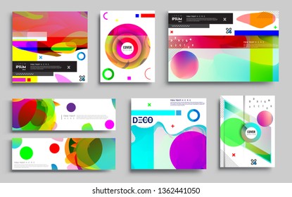 Modern abstract covers set. Cool gradient shapes composition, vector covers design. Applicable for Banners, Placards, Posters, Flyers.