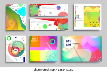 Modern abstract covers set. Cool gradient shapes composition, vector covers design. Applicable for Banners, Placards, Posters, Flyers.