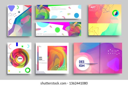 Modern abstract covers set. Cool gradient shapes composition, vector covers design. Applicable for Banners, Placards, Posters, Flyers.