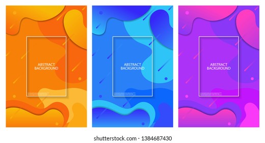 Modern Abstract Covers Set Cool Gradient Shapes