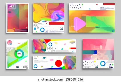 Modern abstract covers set. Cool gradient shapes composition, vector covers design. Applicable for Banners, Placards, Posters, Flyers