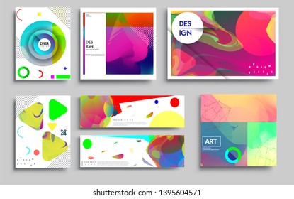 Modern abstract covers set. Cool gradient shapes composition, vector covers design. Applicable for Banners, Placards, Posters, Flyers