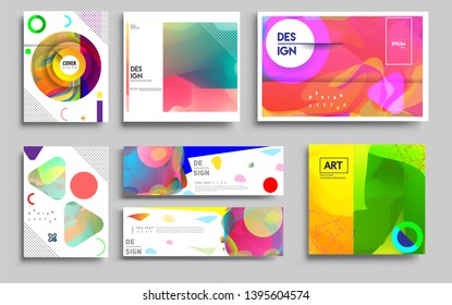 Modern abstract covers set. Cool gradient shapes composition, vector covers design. Applicable for Banners, Placards, Posters, Flyers