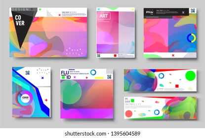 Modern abstract covers set. Cool gradient shapes composition, vector covers design. Applicable for Banners, Placards, Posters, Flyers