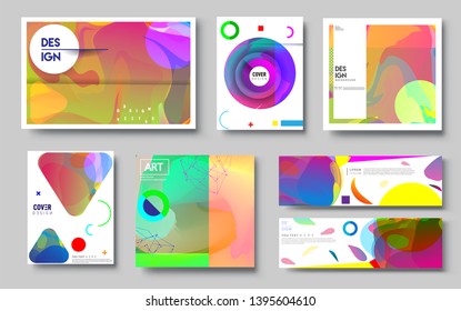 Modern abstract covers set. Cool gradient shapes composition, vector covers design. Applicable for Banners, Placards, Posters, Flyers