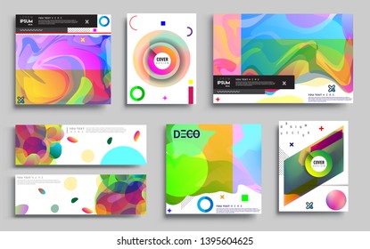Modern abstract covers set. Cool gradient shapes composition, vector covers design. Applicable for Banners, Placards, Posters, Flyers