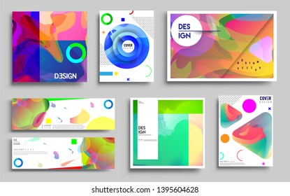 Modern abstract covers set. Cool gradient shapes composition, vector covers design. Applicable for Banners, Placards, Posters, Flyers
