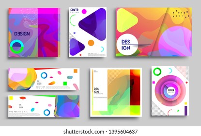 Modern abstract covers set. Cool gradient shapes composition, vector covers design. Applicable for Banners, Placards, Posters, Flyers