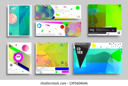 Modern abstract covers set. Cool gradient shapes composition, vector covers design. Applicable for Banners, Placards, Posters, Flyers