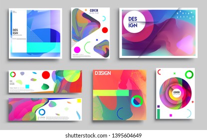 Modern abstract covers set. Cool gradient shapes composition, vector covers design. Applicable for Banners, Placards, Posters, Flyers