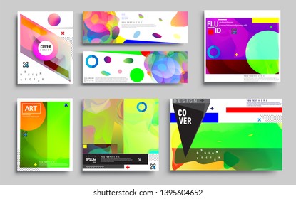 Modern abstract covers set. Cool gradient shapes composition, vector covers design. Applicable for Banners, Placards, Posters, Flyers