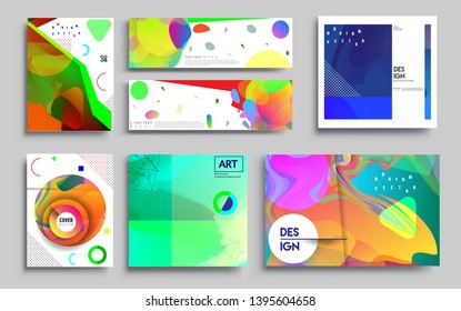 Modern abstract covers set. Cool gradient shapes composition, vector covers design. Applicable for Banners, Placards, Posters, Flyers