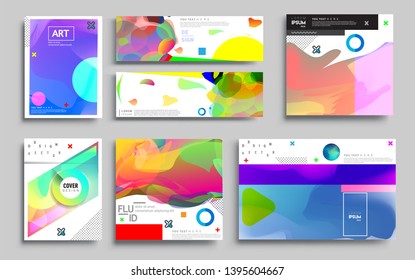 Modern abstract covers set. Cool gradient shapes composition, vector covers design. Applicable for Banners, Placards, Posters, Flyers
