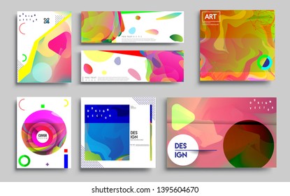 Modern abstract covers set. Cool gradient shapes composition, vector covers design. Applicable for Banners, Placards, Posters, Flyers
