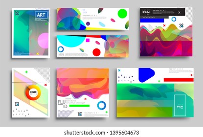 Modern abstract covers set. Cool gradient shapes composition, vector covers design. Applicable for Banners, Placards, Posters, Flyers