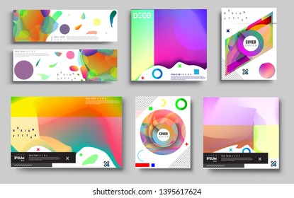 Modern abstract covers set. Cool gradient shapes composition, vector covers design. Applicable for Banners, Placards, Posters, Flyers