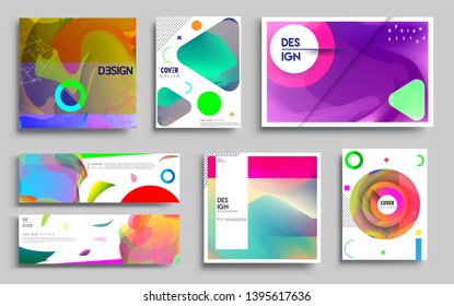 Modern abstract covers set. Cool gradient shapes composition, vector covers design. Applicable for Banners, Placards, Posters, Flyers
