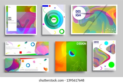 Modern abstract covers set. Cool gradient shapes composition, vector covers design. Applicable for Banners, Placards, Posters, Flyers