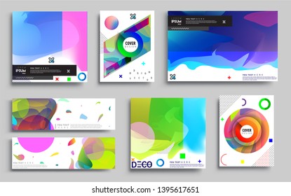 Modern abstract covers set. Cool gradient shapes composition, vector covers design. Applicable for Banners, Placards, Posters, Flyers