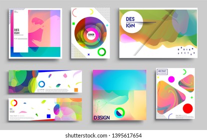 Modern abstract covers set. Cool gradient shapes composition, vector covers design. Applicable for Banners, Placards, Posters, Flyers