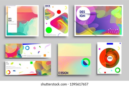 Modern abstract covers set. Cool gradient shapes composition, vector covers design. Applicable for Banners, Placards, Posters, Flyers