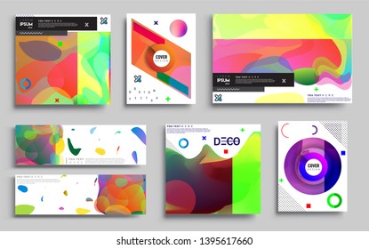 Modern abstract covers set. Cool gradient shapes composition, vector covers design. Applicable for Banners, Placards, Posters, Flyers
