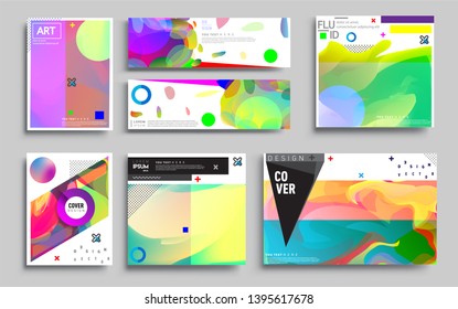 Modern abstract covers set. Cool gradient shapes composition, vector covers design. Applicable for Banners, Placards, Posters, Flyers