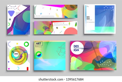 Modern abstract covers set. Cool gradient shapes composition, vector covers design. Applicable for Banners, Placards, Posters, Flyers
