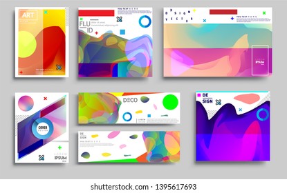 Modern abstract covers set. Cool gradient shapes composition, vector covers design. Applicable for Banners, Placards, Posters, Flyers
