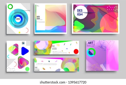 Modern abstract covers set. Cool gradient shapes composition, vector covers design. Applicable for Banners, Placards, Posters, Flyers