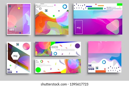 Modern abstract covers set. Cool gradient shapes composition, vector covers design. Applicable for Banners, Placards, Posters, Flyers
