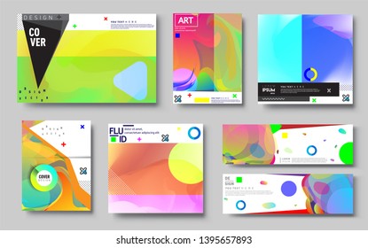 Modern abstract covers set. Cool gradient shapes composition, vector covers design. Applicable for Banners, Placards, Posters, Flyers