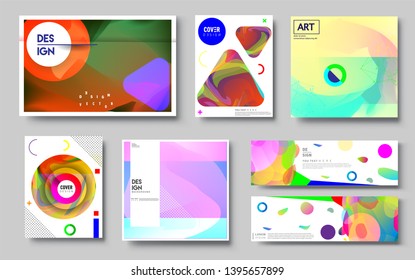 Modern abstract covers set. Cool gradient shapes composition, vector covers design. Applicable for Banners, Placards, Posters, Flyers