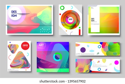 Modern abstract covers set. Cool gradient shapes composition, vector covers design. Applicable for Banners, Placards, Posters, Flyers