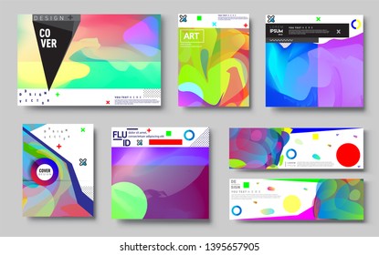 Modern abstract covers set. Cool gradient shapes composition, vector covers design. Applicable for Banners, Placards, Posters, Flyers