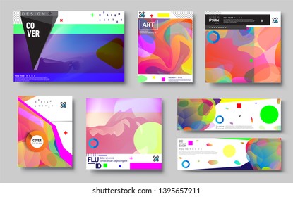 Modern abstract covers set. Cool gradient shapes composition, vector covers design. Applicable for Banners, Placards, Posters, Flyers