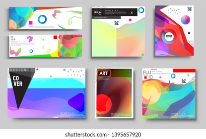 Modern abstract covers set. Cool gradient shapes composition, vector covers design. Applicable for Banners, Placards, Posters, Flyers