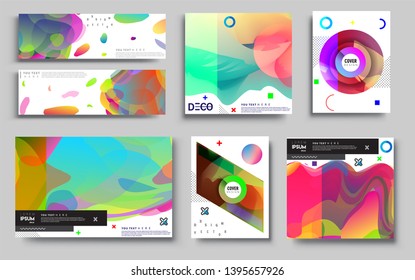 Modern abstract covers set. Cool gradient shapes composition, vector covers design. Applicable for Banners, Placards, Posters, Flyers