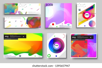 Modern abstract covers set. Cool gradient shapes composition, vector covers design. Applicable for Banners, Placards, Posters, Flyers
