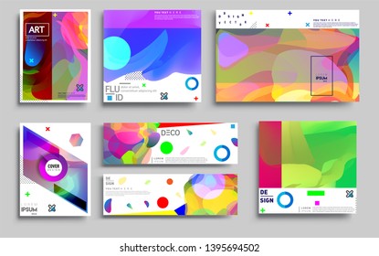 Modern abstract covers set. Cool gradient shapes composition, vector covers design. Applicable for Banners, Placards, Posters, Flyers